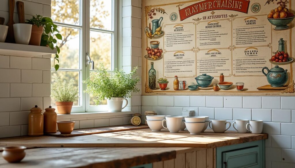 Conseils déco : tableau mural pour une cuisine vintage
