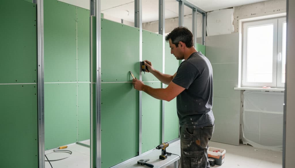 Cloison en BA13 hydrofuge : fiche technique et usages